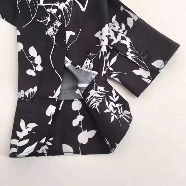 Louis Vuitton LV Women LV Printed Leaf Regular Long-Sleeved Silk Shirt (3)