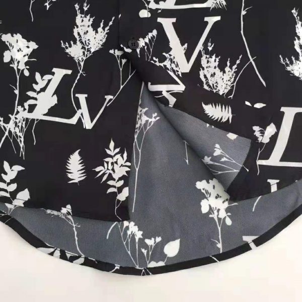 Louis Vuitton LV Women LV Printed Leaf Regular Long-Sleeved Silk Shirt (4)