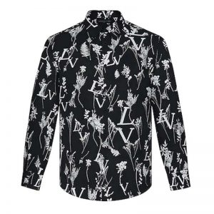 Louis Vuitton LV Women LV Printed Leaf Regular Long-Sleeved Silk Shirt