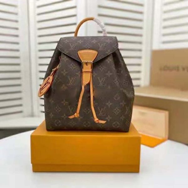 Louis Vuitton LV Women Montsouris BB Backpack Monogram Canvas Cowhide Leather (8)