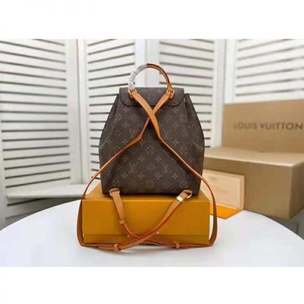 Louis Vuitton LV Women Montsouris BB Backpack Monogram Canvas Cowhide Leather (9)