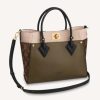 Louis Vuitton LV Women On My Side Tote Bag Small-Grained Calfskin Monogram Canvas