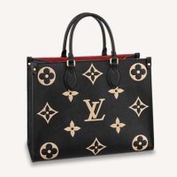 Louis Vuitton LV Women OnTheGo MM Embossed Grained Cowhide Leather-Sandy