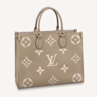 Louis Vuitton LV Women OnTheGo MM Embossed Grained Cowhide Leather-Sandy