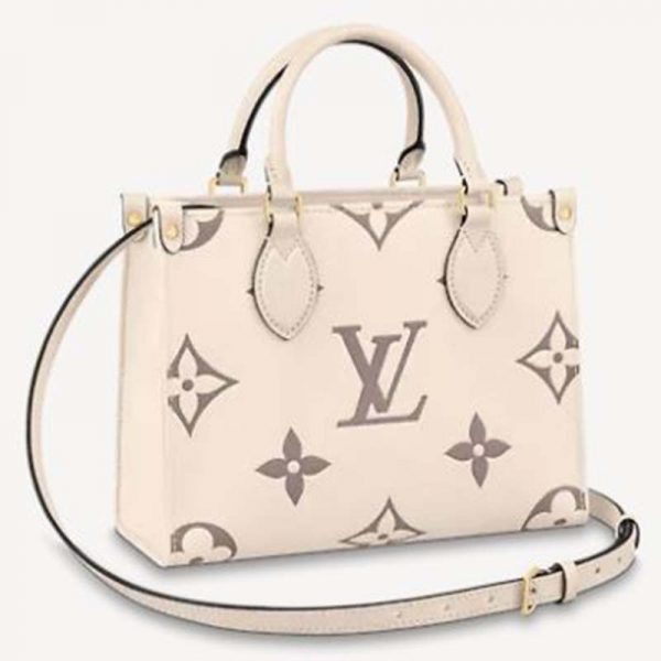 Louis Vuitton LV Women Onthego PM Tote Monogram Empreinte Cowhide Leather-Beige