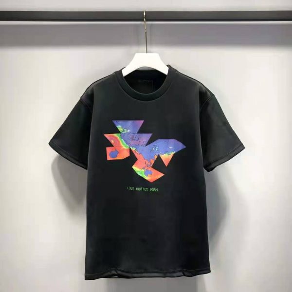 Louis Vuitton Men 2054 Printed Flower Packable T-Shirt Polyamide Slim Fit-Black (11)