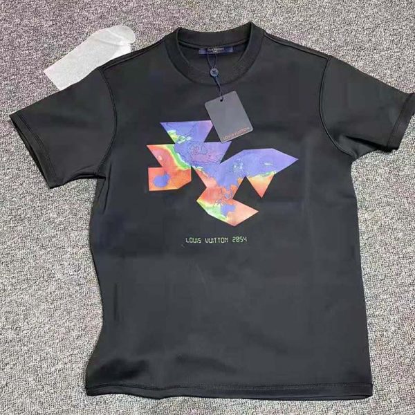 Louis Vuitton Men 2054 Printed Flower Packable T-Shirt Polyamide Slim Fit-Black (2)