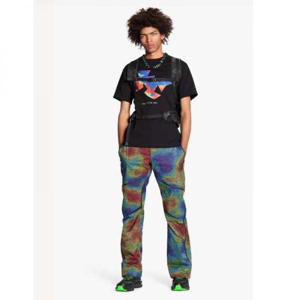 Louis Vuitton Men 2054 Printed Flower Packable T-Shirt Polyamide Slim Fit-Black (5)