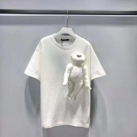 Louis Vuitton Men 3D Monkey T-Shirt Cotton White Monogram Jersey