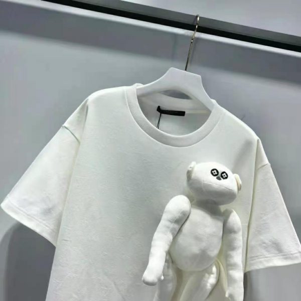 Louis Vuitton Men 3D Monkey T-Shirt Cotton White Monogram Jersey (5)