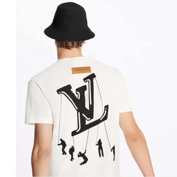 Louis Vuitton Men Floating LV Printed T-Shirt Cotton White Slim Fit (1)