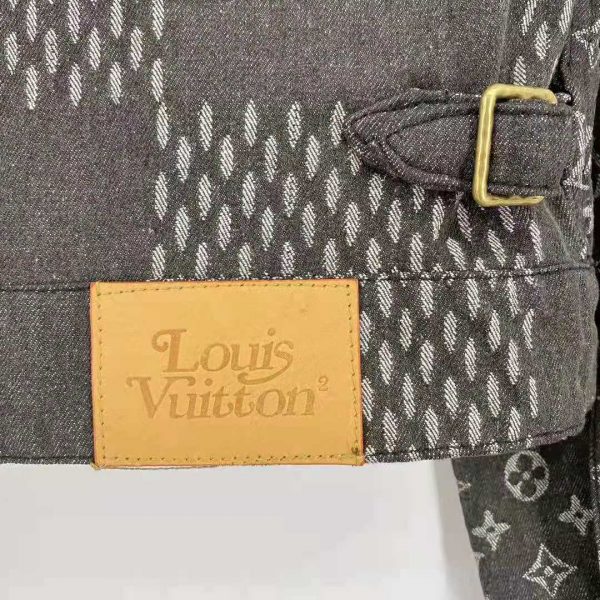 Louis Vuitton Men Giant Damier Waves Monogram Denim Jacket Cotton Regular Fit-Black (6)