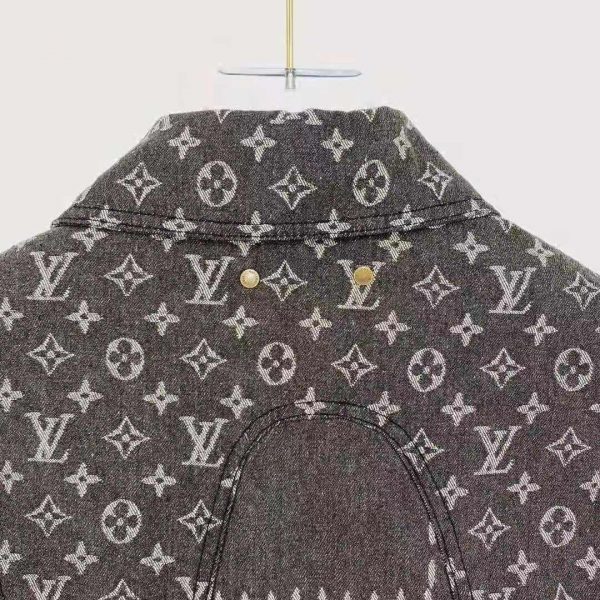 Louis Vuitton Men Giant Damier Waves Monogram Denim Jacket Cotton Regular Fit-Black (8)