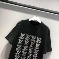 Louis Vuitton Men LV Cartoons Jacquard T-Shirt Cotton Slim Fit-Black