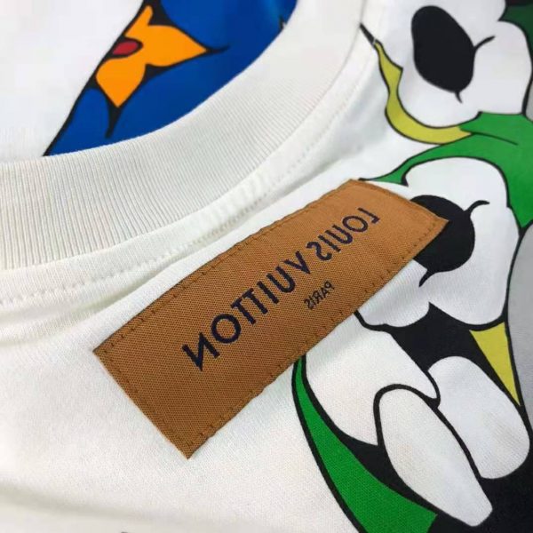 Louis Vuitton Men LV Printed T-Shirt Cotton White Regular Fit (6)