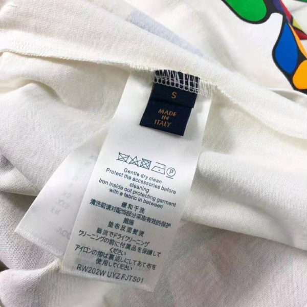Louis Vuitton Men LV Printed T-Shirt Cotton White Regular Fit (7)