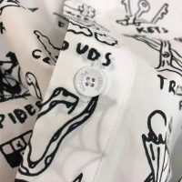 Louis Vuitton Men Placed Graphic Shirt LV Cartoons Cotton Regular Fit-White