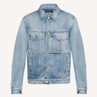 Louis Vuitton Men Staples Edition DNA Denim Jacket Cotton Indigo Regular Fit-Blue