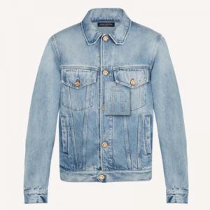 Louis Vuitton Men Staples Edition DNA Denim Jacket Cotton Indigo Regular Fit-Blue