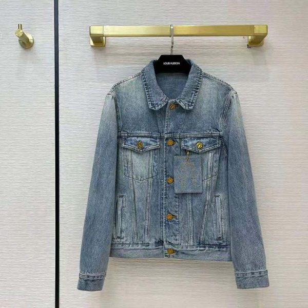 Louis Vuitton Men Staples Edition DNA Denim Jacket Cotton Indigo Regular Fit-Blue (4)