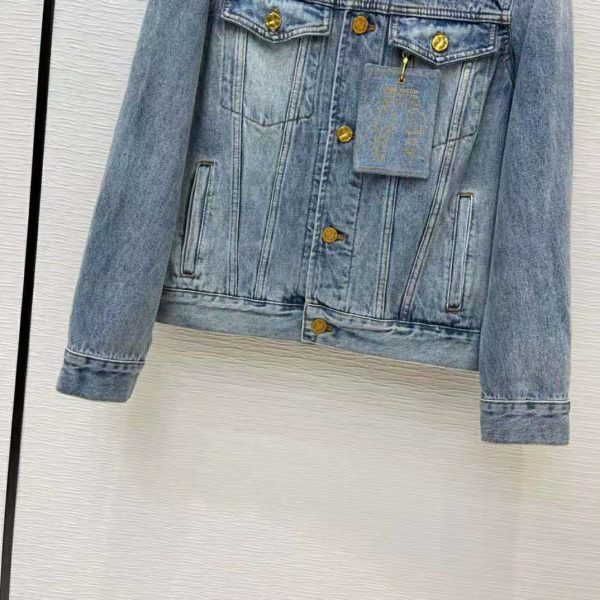 Louis Vuitton Men Staples Edition DNA Denim Jacket Cotton Indigo Regular Fit-Blue (7)