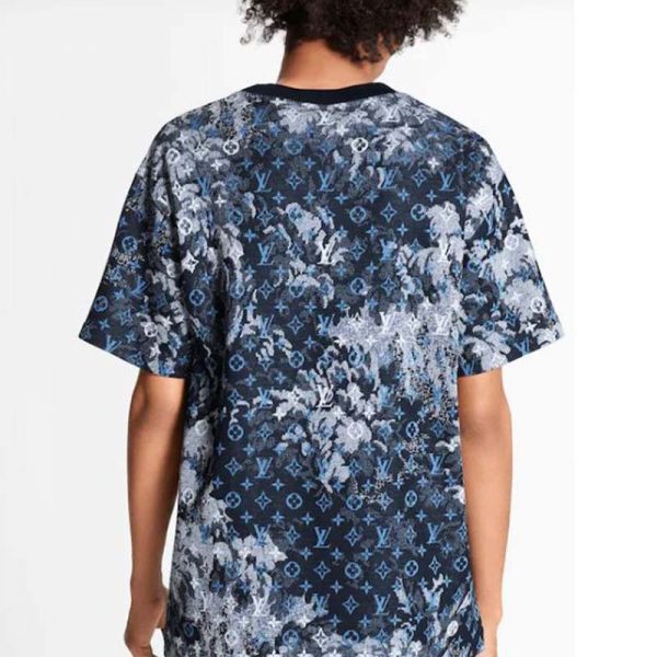 Louis Vuitton Men Tapestry Monogram T-Shirt Cotton Blue Regular Fit (1)
