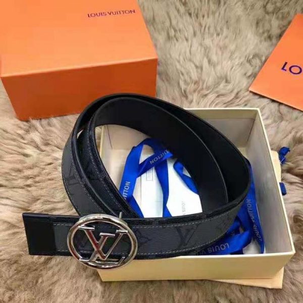 Louis Vuitton Unisex LV Circle 40mm Reversible Belt Monogram Eclipse Canvas Calf (11)