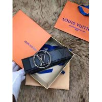 Louis Vuitton Unisex LV Circle 40mm Reversible Belt Monogram Eclipse Canvas Calf