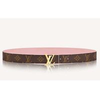 Louis Vuitton Unisex LV Initials 30 mm Reversible Belt Monogram Canvas Calf Leather-Pink