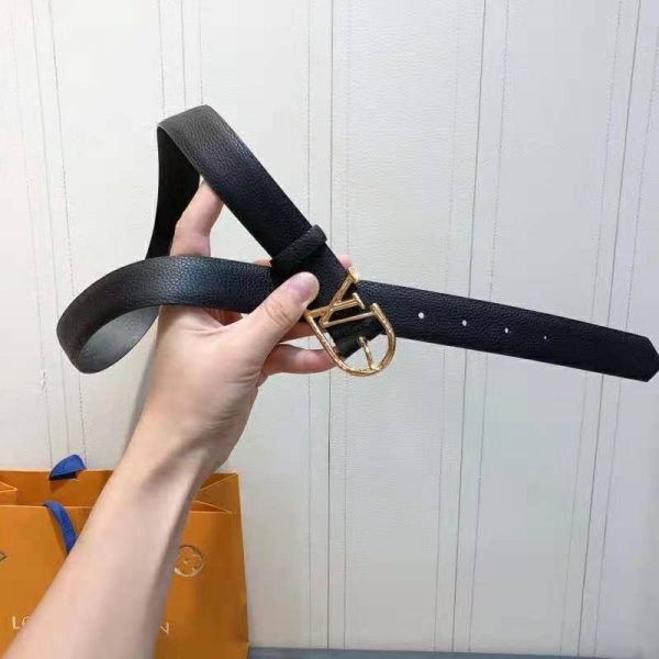 Louis Vuitton Unisex Neogram 30 mm Belt Anagramme Bombé Strap-Black (3)