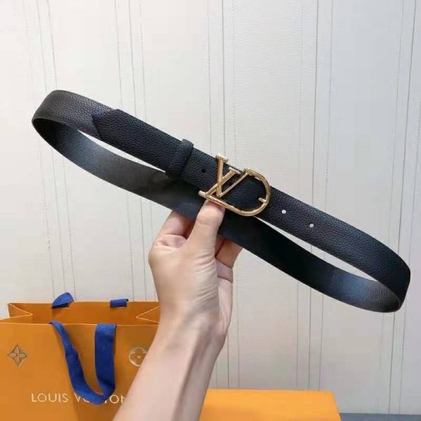 Louis Vuitton Unisex Neogram 30 mm Belt Anagramme Bombé Strap-Black (6)