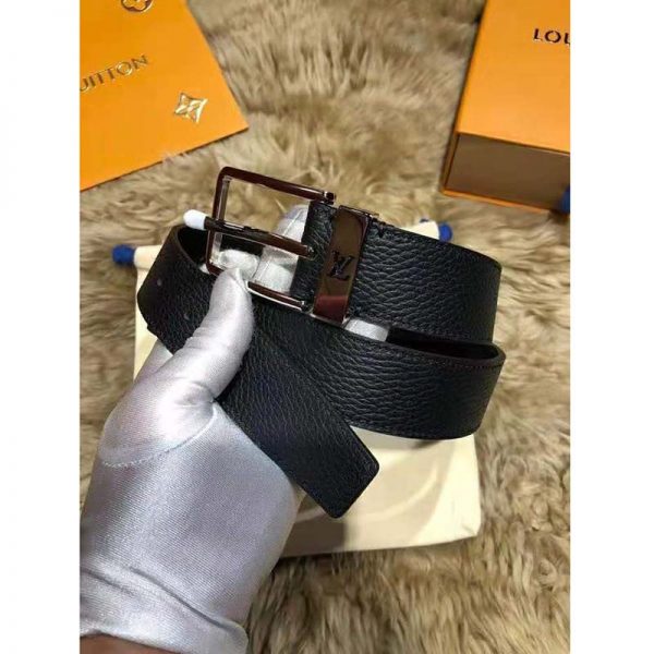 Louis Vuitton Unisex Pont Neuf 35 mm Belt Taiga Calf Leather-Black (2)