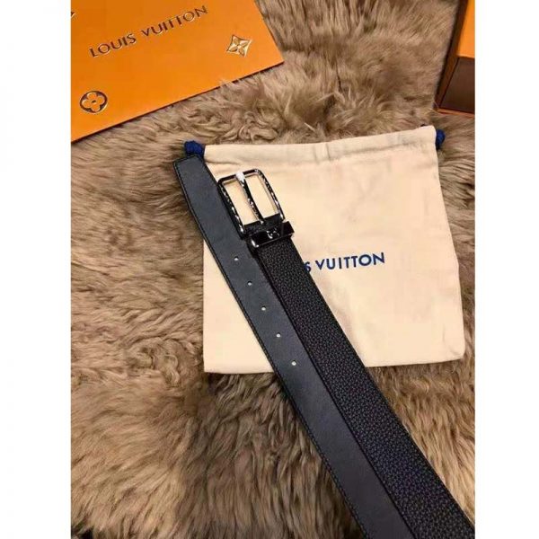 Louis Vuitton Unisex Pont Neuf 35 mm Belt Taiga Calf Leather-Black (4)