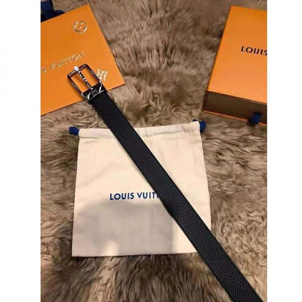 Louis Vuitton Unisex Pont Neuf 35 mm Belt Taiga Calf Leather-Black (7)