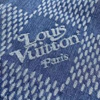 Louis Vuitton Women Giant Damier Waves Monogram Denim Jacket Cotton Regular Fit-Blue