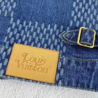 Louis Vuitton Women Giant Damier Waves Monogram Denim Jacket Cotton Regular Fit-Blue