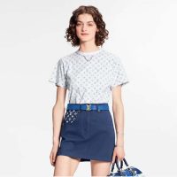 Louis Vuitton Women LV Escale Printed T-Shirt Monogram Cotton White Regular Fit