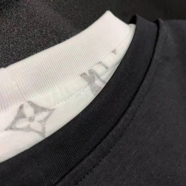 Louis Vuitton Women Layered Black T-Shirt Jersey Contrasting Peekaboo Monogram Print (2)
