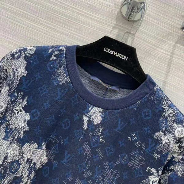 Louis Vuitton Women Tapestry Monogram T-Shirt Cotton Blue Regular Fit (1)