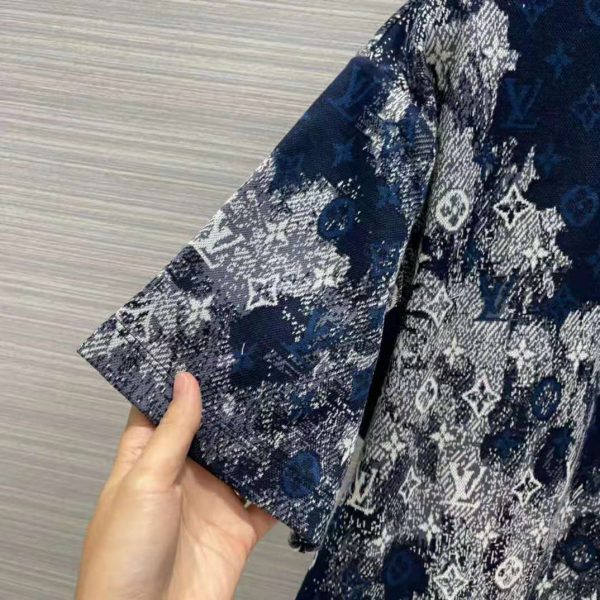 Louis Vuitton Women Tapestry Monogram T-Shirt Cotton Blue Regular Fit (3)
