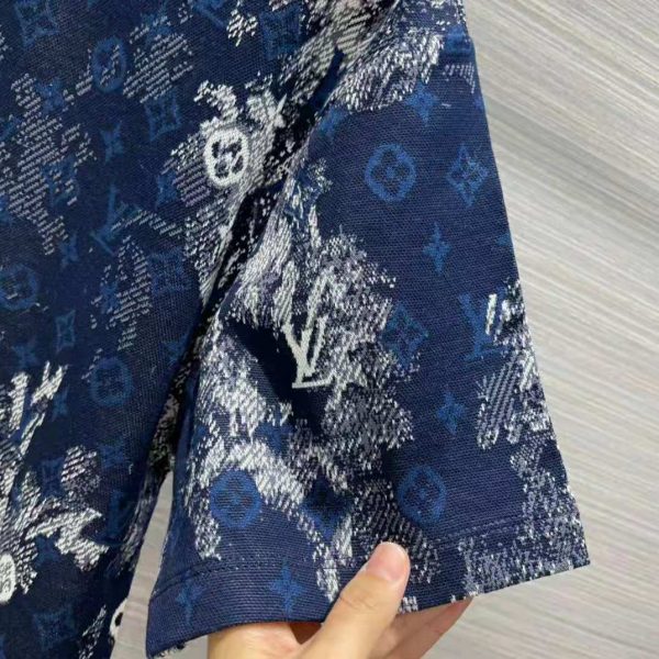 Louis Vuitton Women Tapestry Monogram T-Shirt Cotton Blue Regular Fit (4)