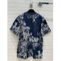 Louis Vuitton Women Tapestry Monogram T-Shirt Cotton Blue Regular Fit