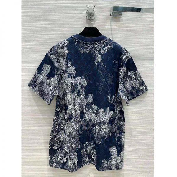 Louis Vuitton Women Tapestry Monogram T-Shirt Cotton Blue Regular Fit (7)