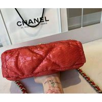 Chanel Women 19 Flap Bag Sequins Calfksin Silver-Tone Gold-Tone Metal Coral