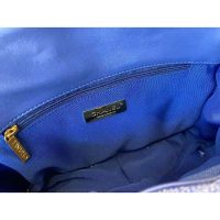 Chanel Women 19 Flap Bag Sequins Calfksin Silver-Tone Gold-Tone Metal Sky Blue
