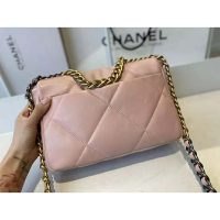 Chanel Women Chanel 19 Flap Bag Lambskin Gold Silver-Tone Ruthenium-Finish Metal Light Pink