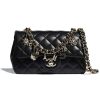 Chanel Women Flap Bag Lambskin Gold-Tone Metal Black