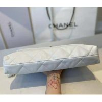 Chanel Women Large Flap Bag Lambskin & Gold-Tone Metal White