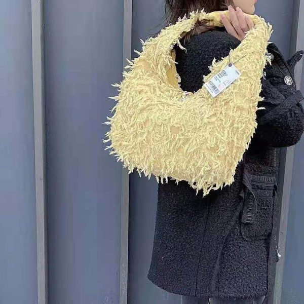 Chanel Women Large Hobo Bag Tweed Calfskin Gold-Tone Metal Yellow (5)
