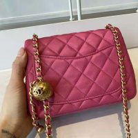 Chanel Women Mini Flap Bag Lambskin & Gold-Tone Metal Coral